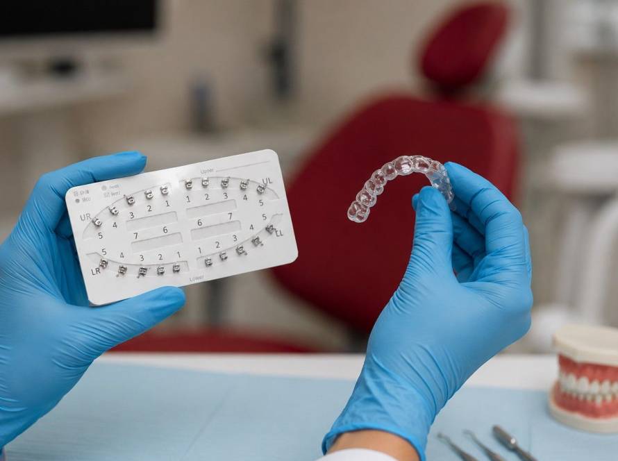 Transparent braces options including clear aligners and orthodontic braces for teens and adults