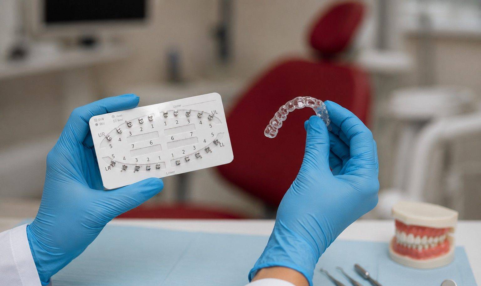Transparent braces options including clear aligners and orthodontic braces for teens and adults